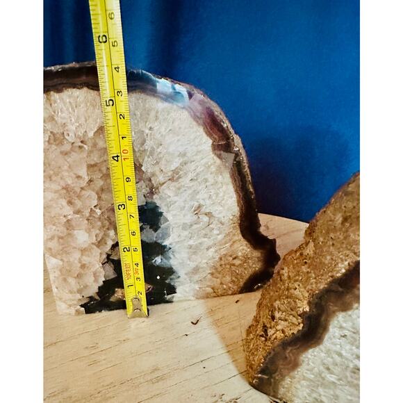 Geode Bookends, polished stone bookends, office decor, home decor - Picture 4 of 10